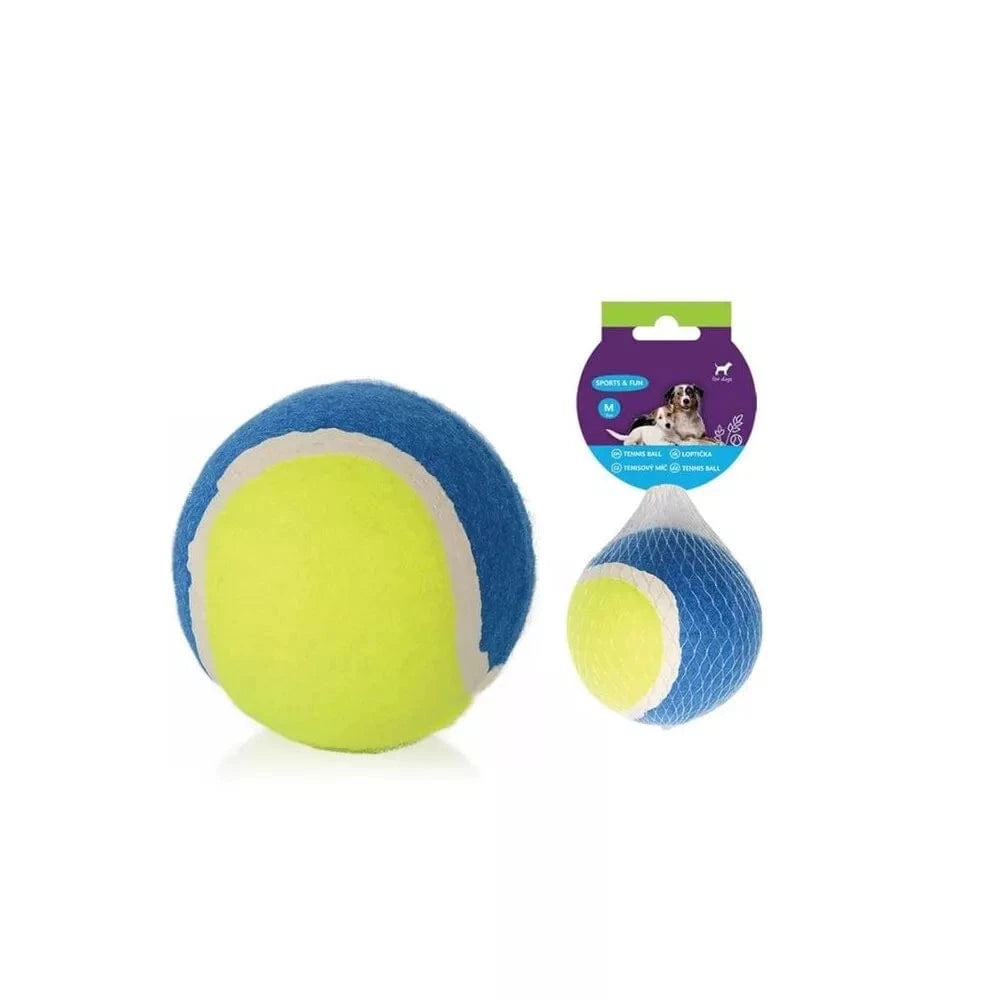 Žaislas šunims teniso kamuoliukas, oranžinis/mėlynas, 7,5 cm